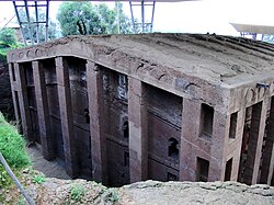 Biete Medhane Alem, built during Zagwe dynasty in the Middle Ages