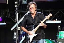 Clapton in 2008, one of the major figures of the British blues boom in the 1960s.