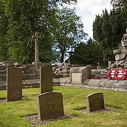 Douglas Haig's grave (right) next to his wife, with the standard military headstone used in the First World War.