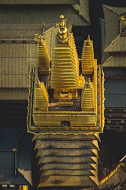 Bird's-eye view of the golden pagoda of Jing'an Temple