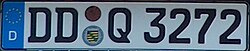Licence plate of a police car in Saxony
