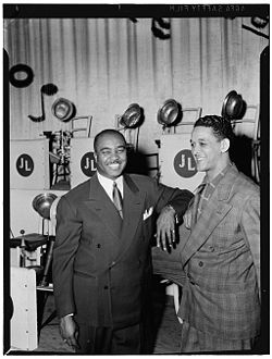 Trummy Young (right) and Jimmie Lunceford, early 1940s