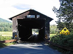 View of the bridge's entrance from the west