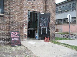 Entrance to the former location of the Iron Rail Book Collective at 530 Marigny St., July 2008