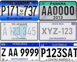 Central American license plates