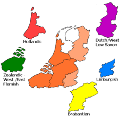 Traditional division of Dutch dialects