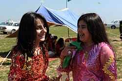 Kurdish girls in traditional Kurdish costume, Newroz picnic in Kirkuk