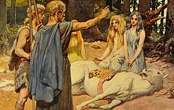 Emil Doepler's depiction of the Second Merseburg Charm, one of the only known examples of Continental Germanic paganism preserved in Old High German