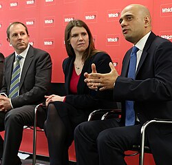 Treasury minister Javid discussing payday lending with Jo Swinson at the Which? ministerial credit visit in 2013