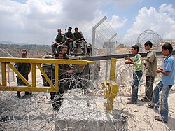 A barrier gate at Bil'in, West Bank, 2006