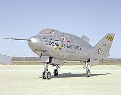 The Martin Aircraft Company X-24 was built as part of a 1963 to 1975 experimental US military program.