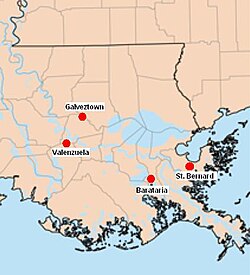 Isleño settlements in Louisiana