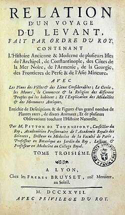 Relation d'un voyage du Levant, fait par ordre du roy, 1727
