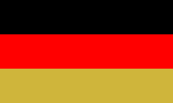 A version of the German flag where the golden band is of a metallic golden colour. This version was sometimes used in official publications before the introduction of the federal government's corporate design in 1999.