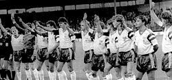 Brussels, 1990: saluting the crowd before the last match
