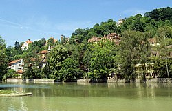 Mouth of the Steinlach in Tübingen