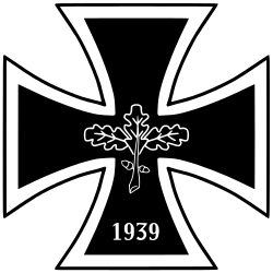 The 1957 version of the 1939 Iron Cross with trifoliate oak leaves replacing the swastika