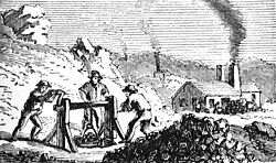 Lead mining in the upper Mississippi River region of the U.S., 1865