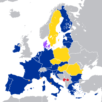 Eurozone participation European Union member states(special territories not shown) Non–EU member states vte