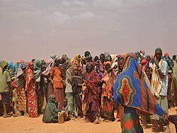 People displaced by a drought in Somalia arriving at a camp in Dolo Ado, Ethiopia, 2011
