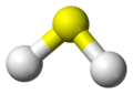 Ball-and-stick model of hydrogen sulfide
