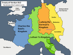 Lands divided by the Treaty of Verdun