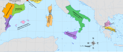 Diachronic map of the Crown of Aragon. King James the Conqueror (1208–1276) dictated his autobiographical chronicles entirely in Catalan. Some of this territory nowadays makes up the Catalan Countries.