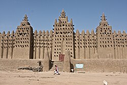 The Great Mosque of Djenné in Mali, 13th–14th century, reconstructed in 1906