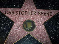 Reeve's star on the Hollywood Walk of Fame in 2010