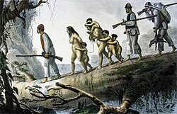 A Guarani family captured by slave hunters. By Jean Baptiste Debret