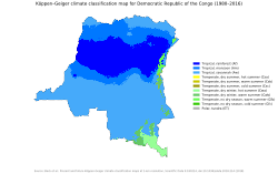 A Köppen climate classification map of the DRC