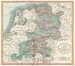 Map of the Lower Rhenish–Westphalian Circle in 1799 by John Cary