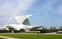 The Milwaukee Art Museum is located on Lake Michigan.