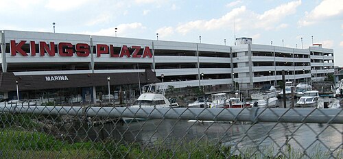 Mall parking garage and marina