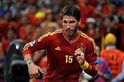 Ramos at the Euro 2012, in a quarter-final match against France.