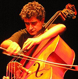 French double-bass player and composer Renaud Garcia-Fons during a performance