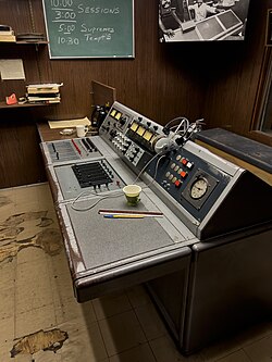 Studio A control room in the Hitsville U.S.A. building on W. Grand Boulevard. This building was Motown's first headquarters and recording studio.