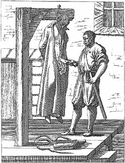 The hanging of Saint John Ogilvie at Glasgow Cross, 10 March 1615.