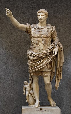 The Augustus of Prima Porta, 1st century AD, depicting Augustus, the first Roman emperor
