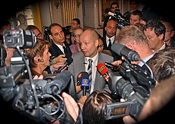 The Swedish Academy's permanent secretary Peter Englund at the announcement of the 2010 Nobel Prize in Literature