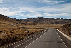 Highway in the Altiplano between Arequipa and Puno