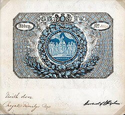 Admission card to the Royal Family's Box in Westminster Abbey, designed by Sir William Congreve