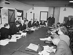 A convoy conference in progress, August 1942