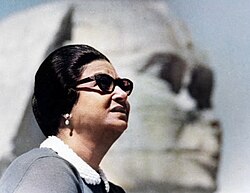 Umm Kulthum, an icon of Egyptian music, often referred to as "Egypt's Fourth Pyramid".[375] In 2023, Rolling Stone ranked Umm Kulthum at number 61 on its list of the 200 Greatest Singers of All Time.[376][377]