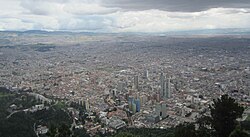 View of Bogotá from the mountain Monserrate