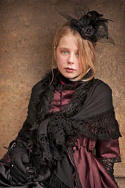 A girl wearing Victorian-inspired fashion