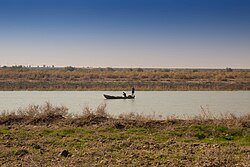 A fishing boat in the Euphrates Southern Iraq