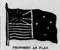 Etching of Melbourne Herald proposed flag, 1901[55]