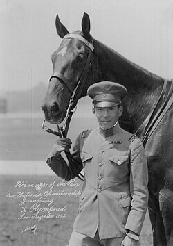 Takeichi Nishi with Olympic steed, Uranus