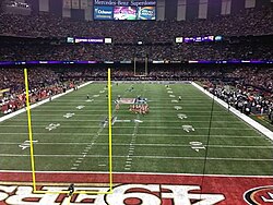 View from the south end zone during the first half of the game.